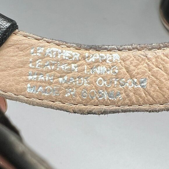 Miz Mooz Heels Women's Size 10 Black Leather Open Toe Buckle Ankle Strap Sandals - Picture 9 of 10